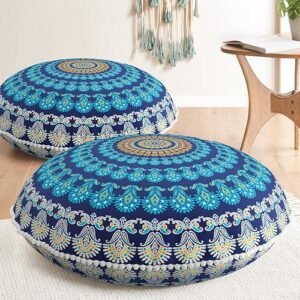 Codi Floor Pillows 2 Pack, Large Meditation Cushions for Adults, 32-inch | Oversized round seating for yoga & zen, Suppo