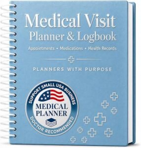 Planners With Purpose B5 Medical Visit Logbook - Medical Notebook Organizer | Medical Planner & Health Journal, For Chro