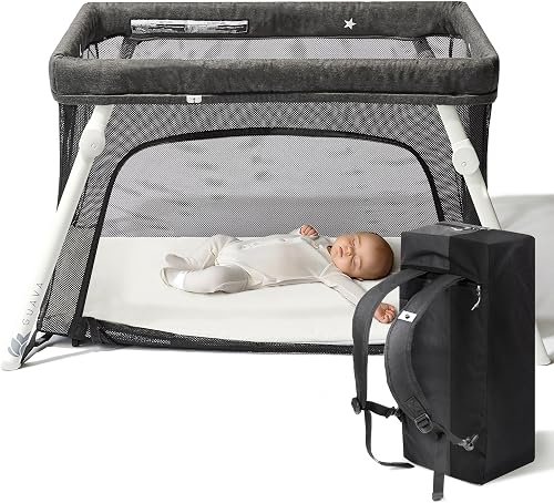 Guava Lotus Travel Crib with Lightweight Backpack Design | Baby Travel Bed