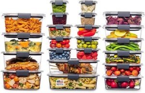 Rubbermaid Brilliance Tritan Plastic Food Storage Containers BPA Free Airtight Lids Ideal for Lunch Meal Prep & Leftover