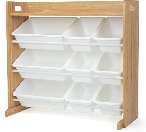 Humble Crew Kids Toy Organizer with Display Shelf, 9 Bins, 3 Tier Storage